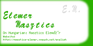 elemer masztics business card